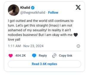 Singer Khalid Confirms He’s Gay After Being Outed: ‘I Was Never Hiding’