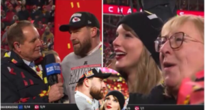 JUST IN: Travis Kelce Melts Hearts in Post-Game Interview, Calling Taylor Swift His ‘Sunshine in Human Form’—Pop Icon Beams as He Thanks Her and Her Family for Their Love After Chiefs’ Epic AFC Championship Win Over the Bills!